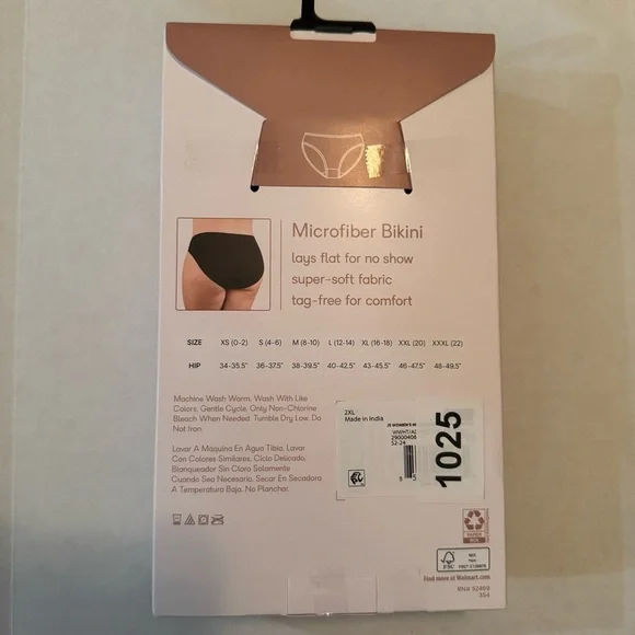 Joyspun Women's Microfiber Bikini Panties, 6-Pack - Picture 11 of 12